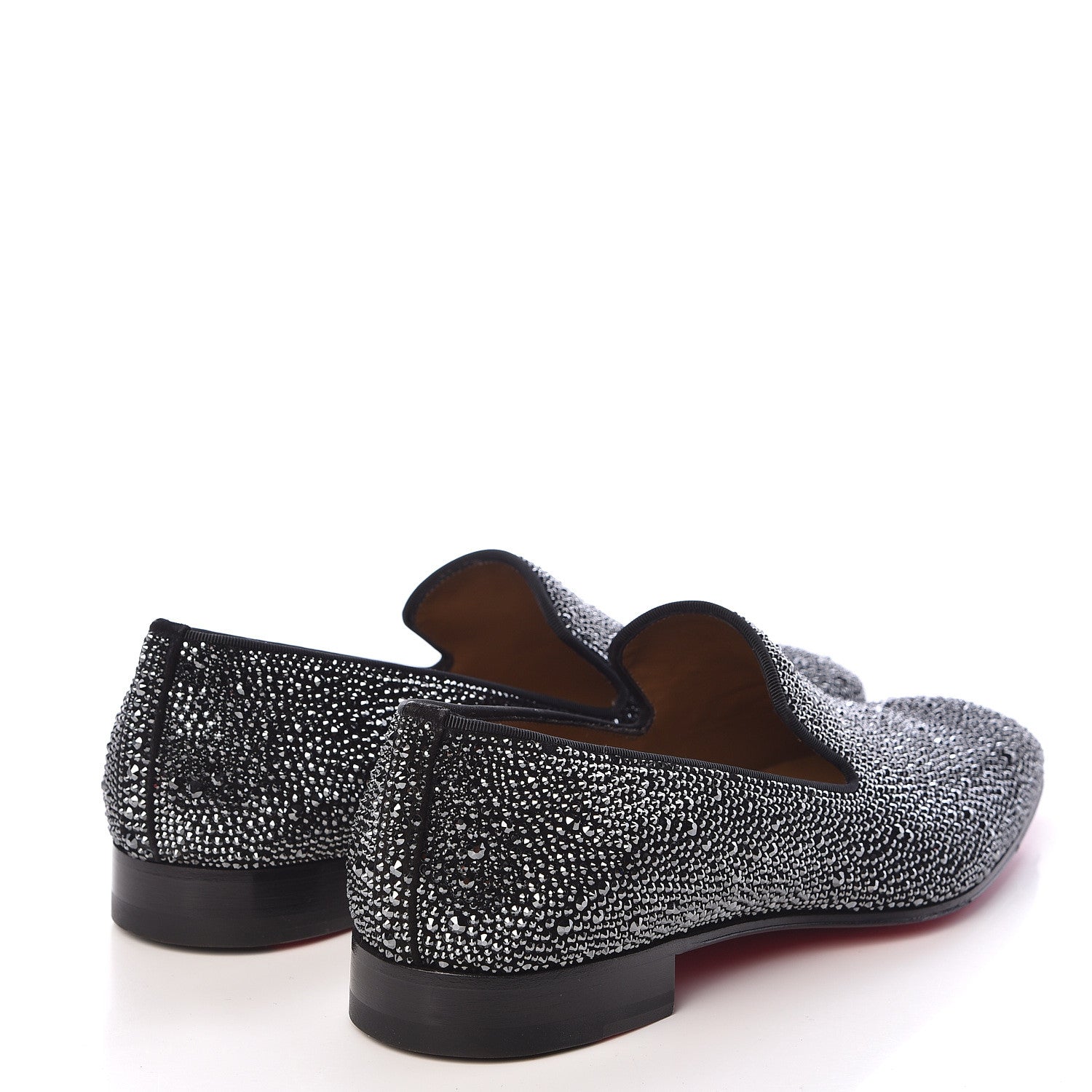 Christian Louboutin Strass Veau Velours Mens Dandelion Flat Loafers 42.5 Black 4 of 10