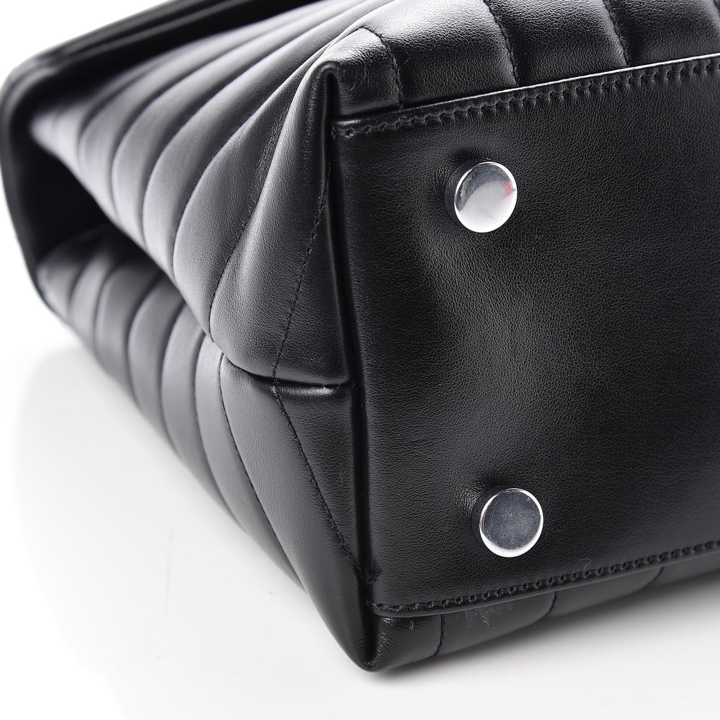Calfskin Y Quilted Monogram Medium Loulou Satchel Black