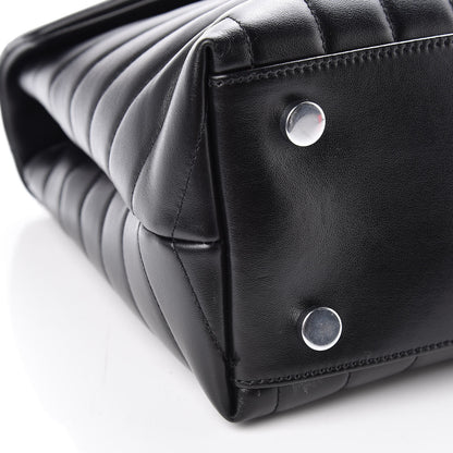 Saint Laurent Calfskin Y Quilted Monogram Medium Loulou Satchel Black 9 of 10