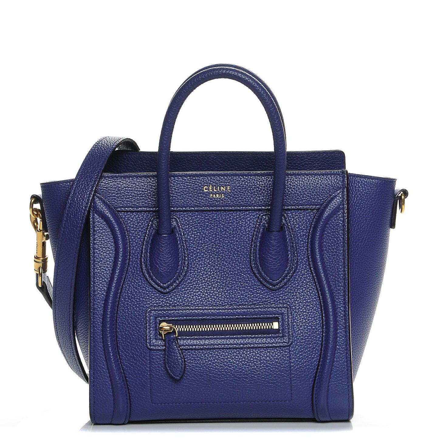 Drummed Calfskin Nano Luggage Indigo