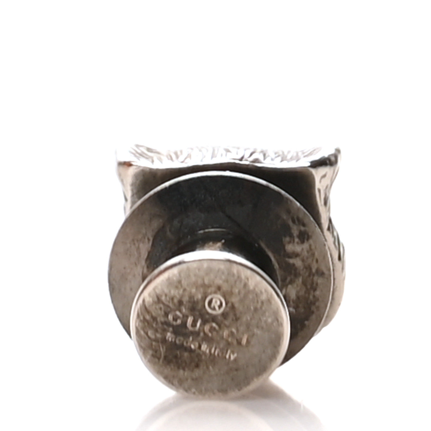 Gucci Metal Feline Head Brooch Aged Silver 3 of 4