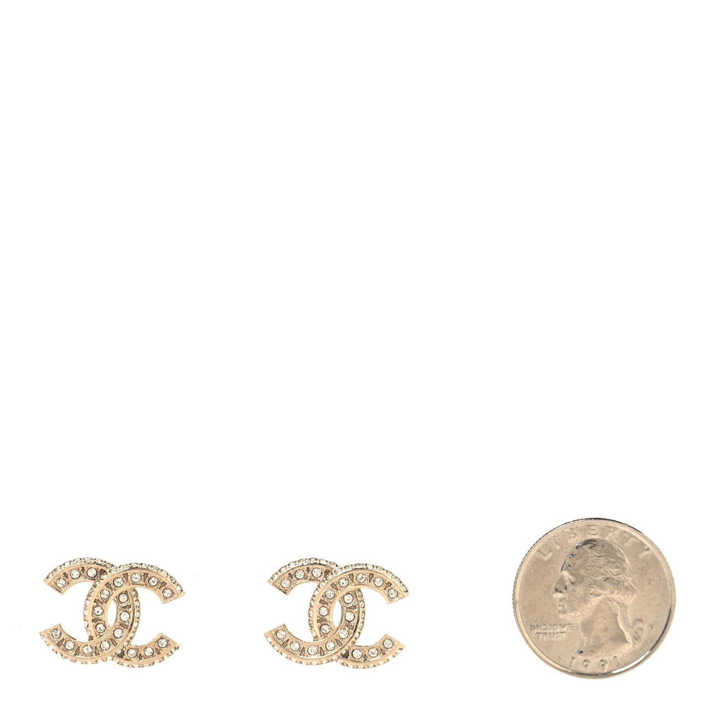 Crystal Timeless CC Earrings Light Gold