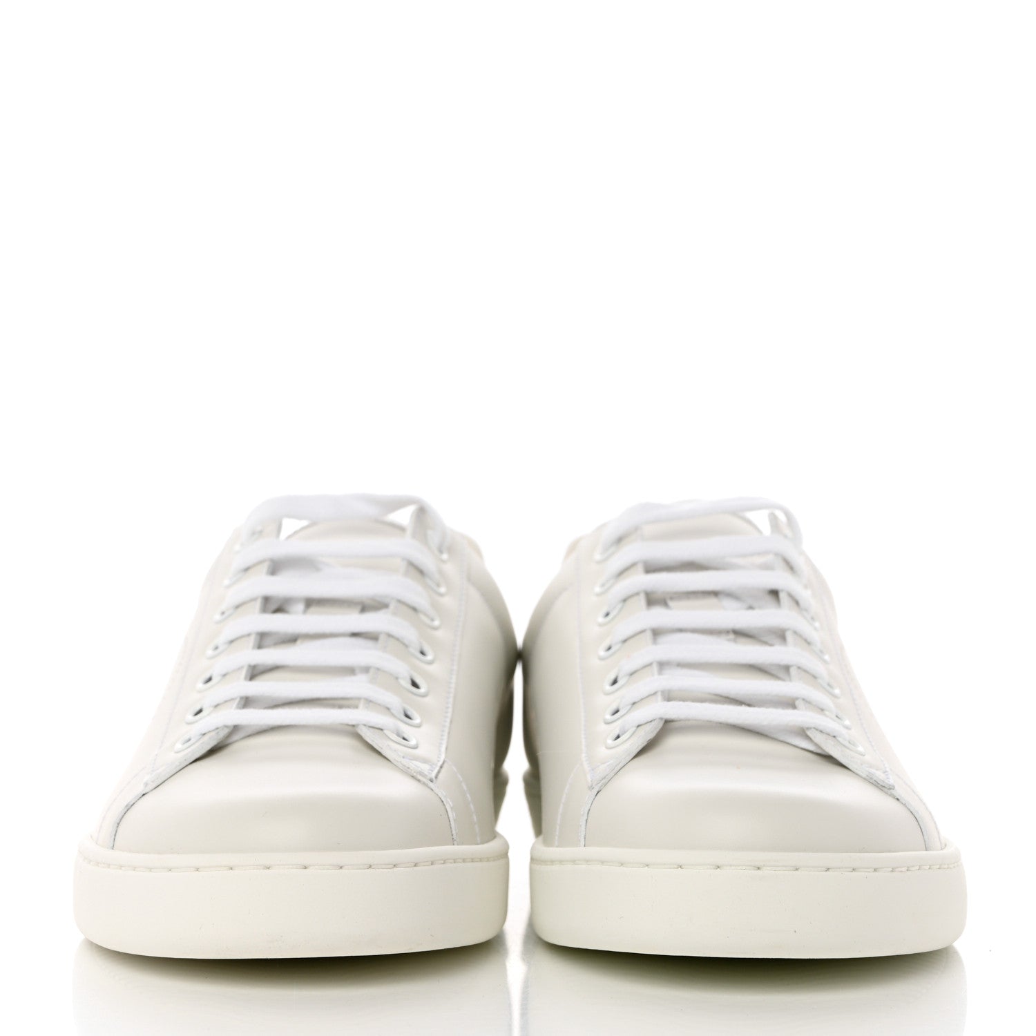 Gucci Calfskin Interlocking G Perforated Mens Ace Sneakers 8 White Grey Sky 2 of 9