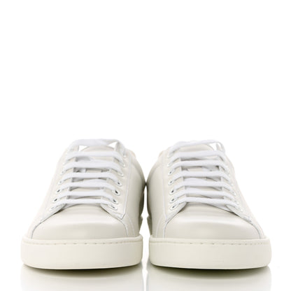 Gucci Calfskin Interlocking G Perforated Mens Ace Sneakers 8 White Grey Sky 2 of 9