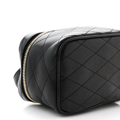 Saint Laurent Grain De Poudre Quilted Vanity Bag Top Handle Black 9 of 11