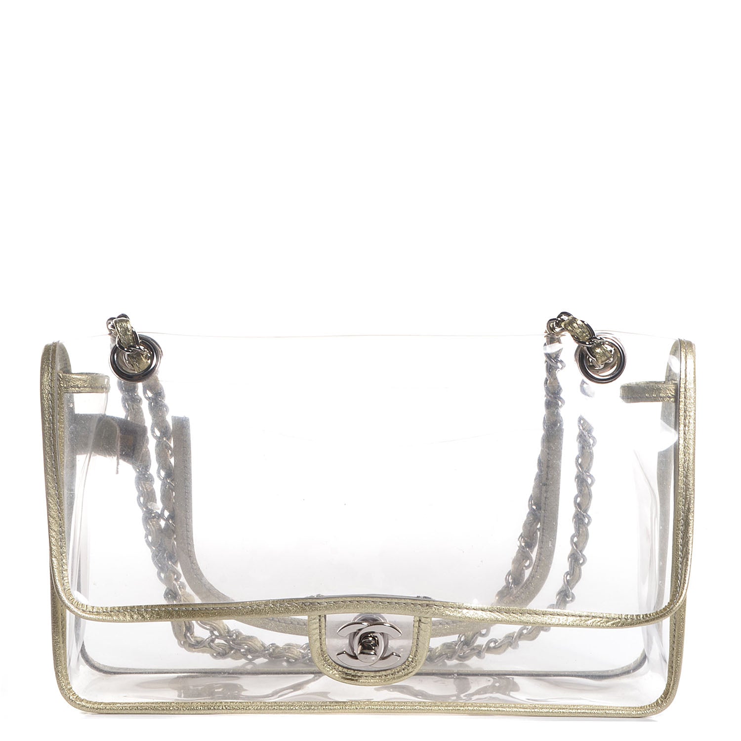 Chanel Vinyl Naked Classic Flap Gold 1 of 8
