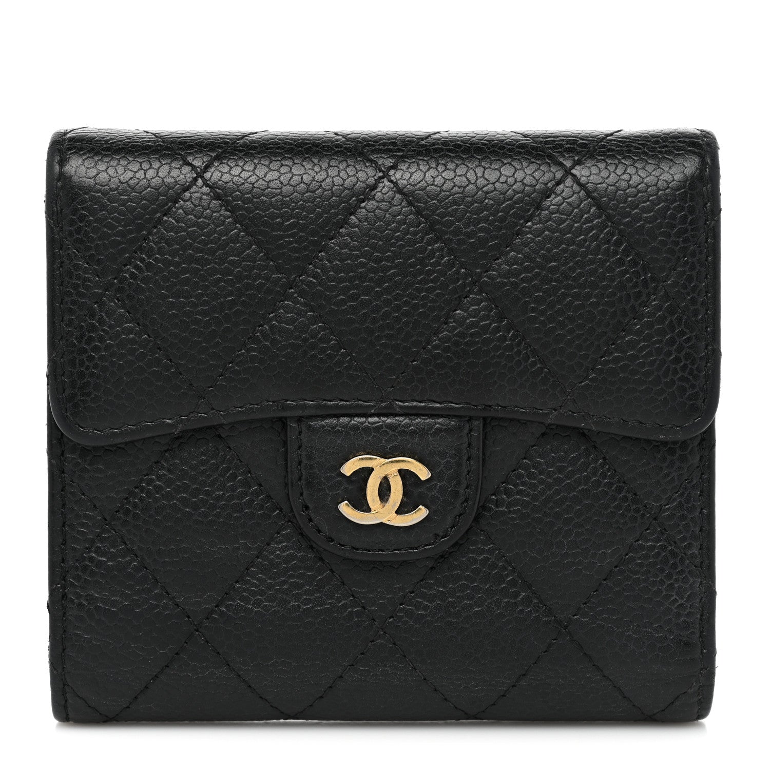 Chanel Caviar Quilted Compact Flap Wallet Black 1 of 14