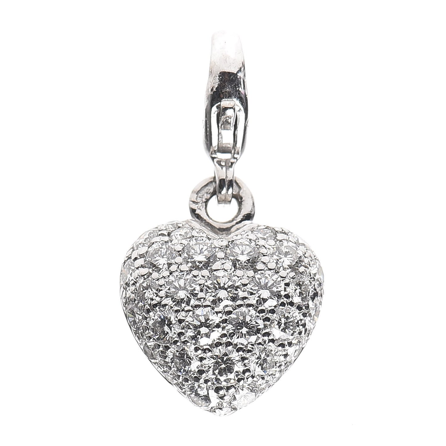18K White Gold Diamond Heart Charm Pendant