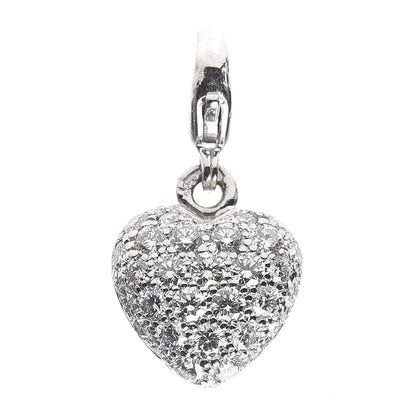 Cartier 18K White Gold Diamond Heart Charm Pendant 1 of 6