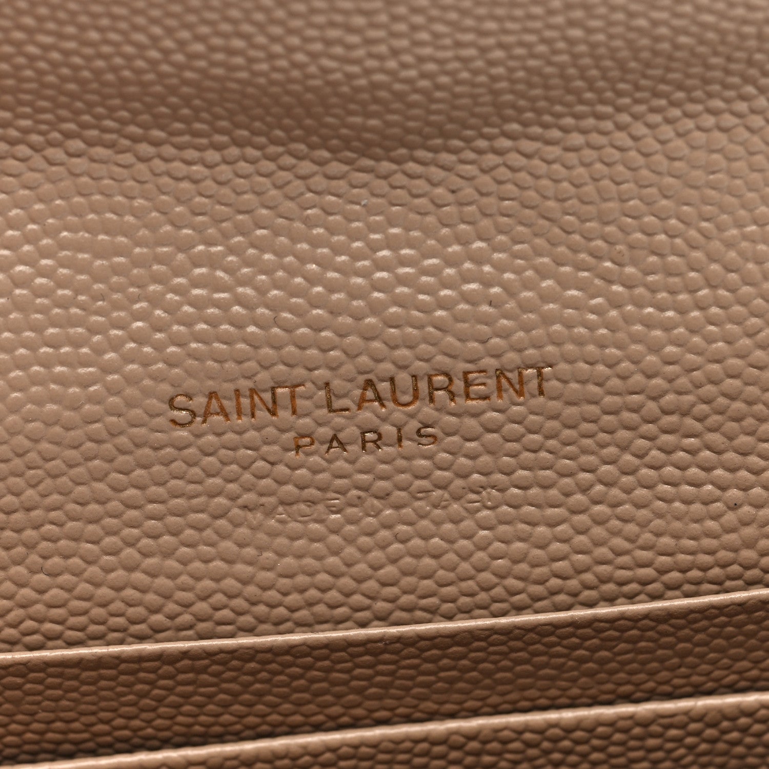Saint Laurent Grain De Poudre Matelasse Chevron Small Monogram Envelope Wallet Dark Beige 6 of 7