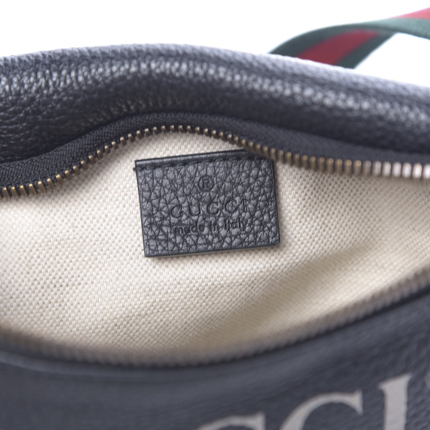 Grained Calfskin Small Logo Belt Bag Black