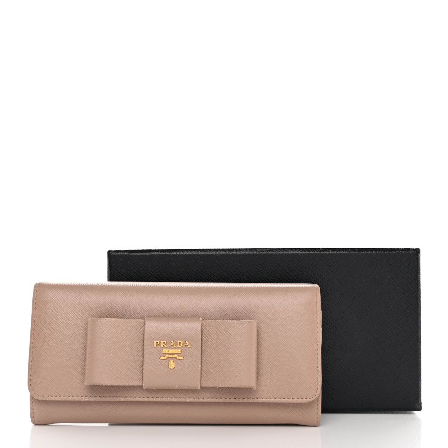 Saffiano Bow Continental Wallet Cammeo