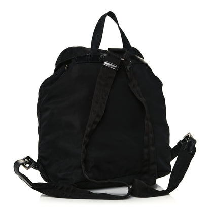 Prada Nylon Vela Saffiano Cinch Backpack Black 2 of 15