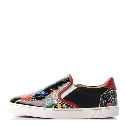 Christian Louboutin Patent Loubitag Masteralta Flat Sneaker 37 Black 1 of 11