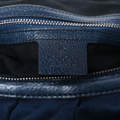 Gucci Suede Medium Icon Bit Shoulder Bag Blue 6 of 10