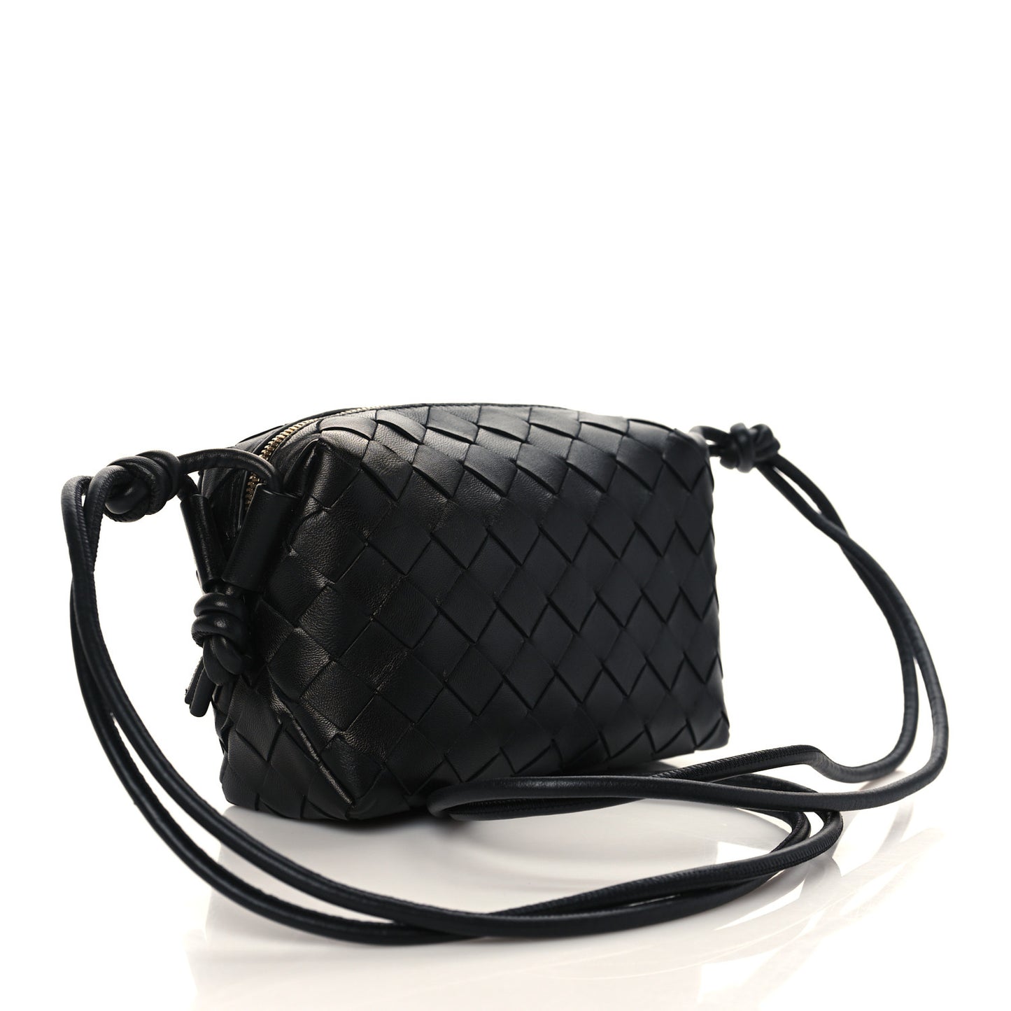 Nappa Intrecciato Mini Loop Camera Bag Black