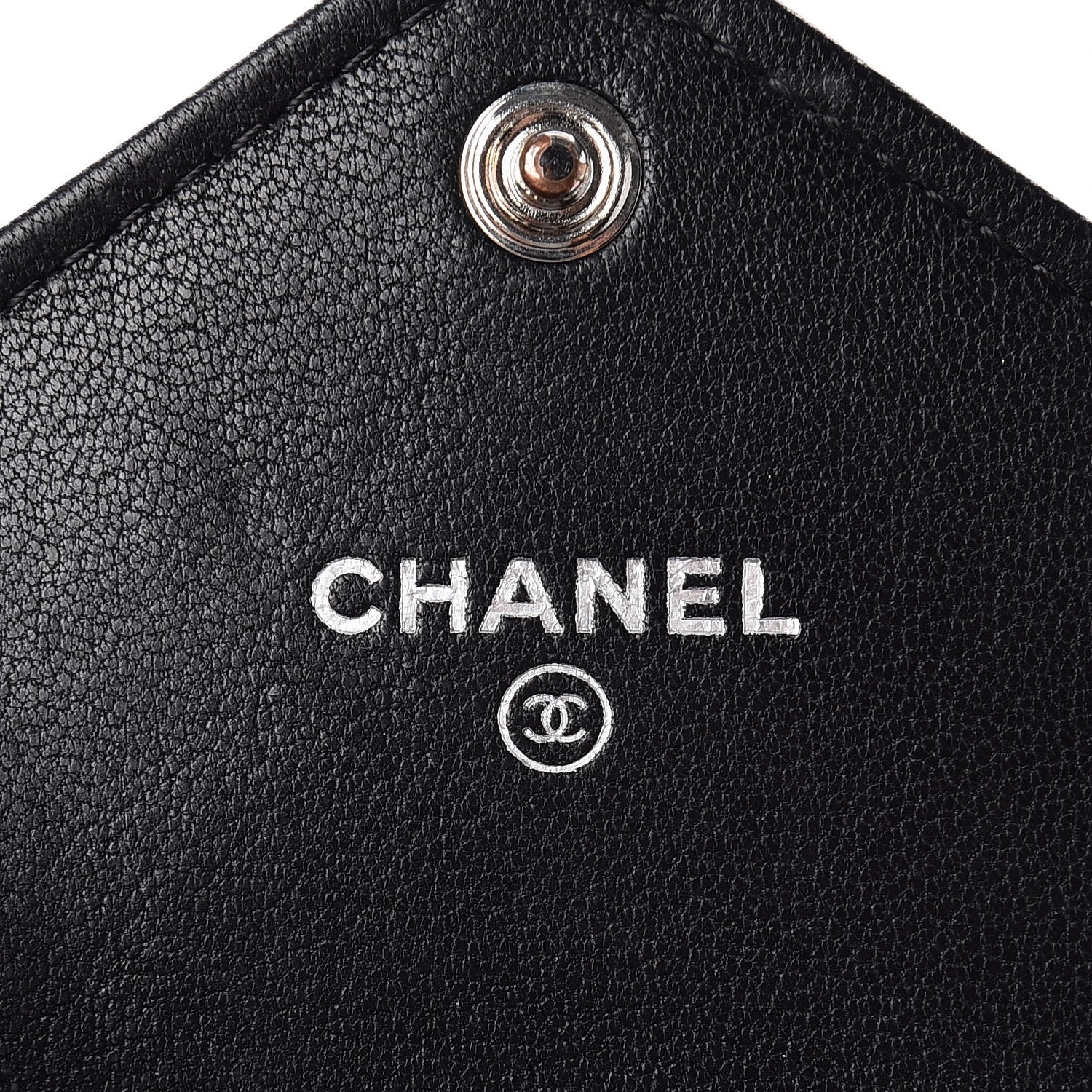 Chanel Lambskin Chevron Quilted Multicolor Card Holder Black 6 of 8