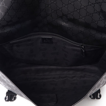 Gucci Imprime Monogram Large Double Buckle Flap Messenger Bag Black 4 of 8