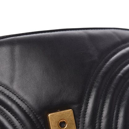 Gucci Calfskin Matelasse Small GG Marmont Shoulder Bag Black 10 of 19
