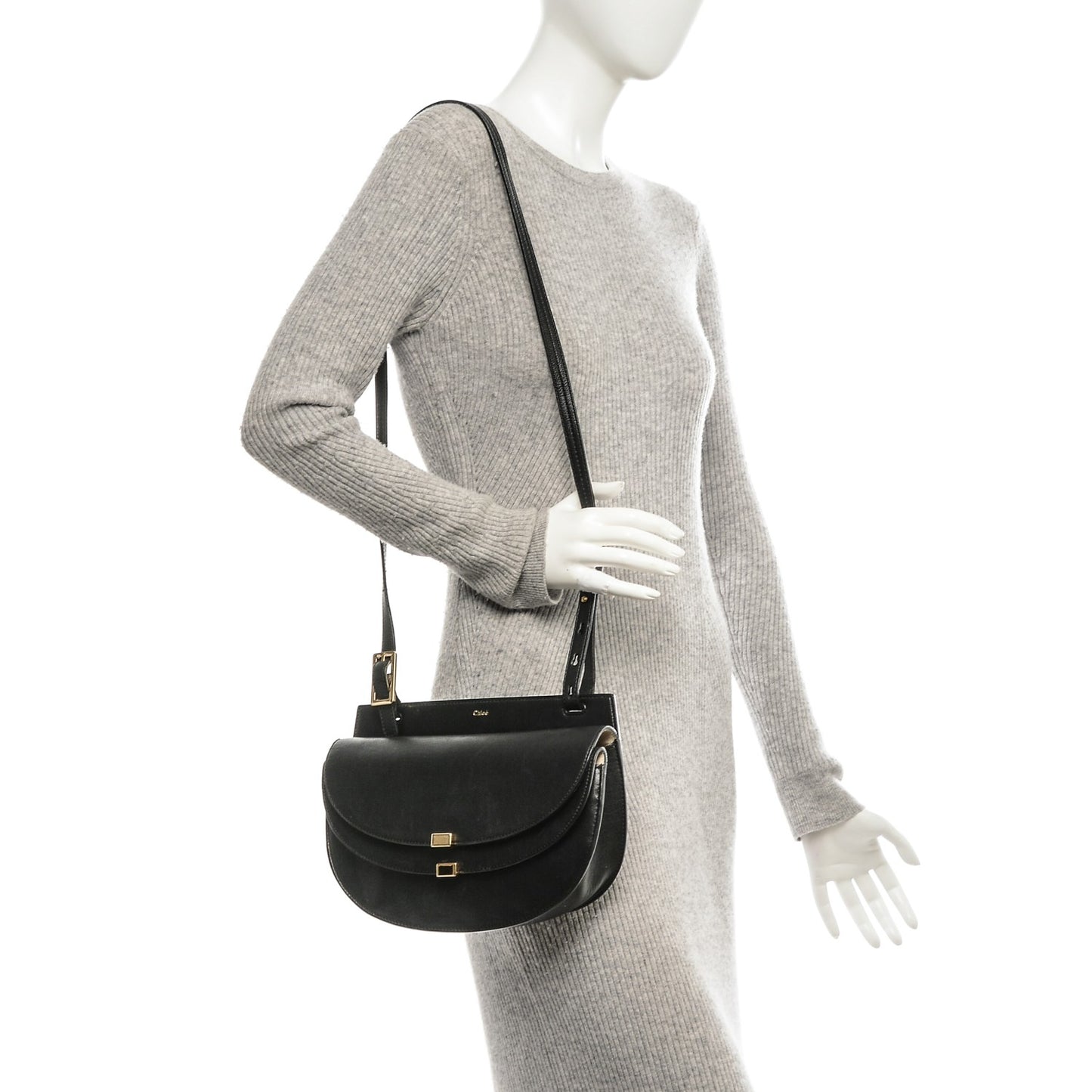Calfskin Mini Georgia Crossbody Bag Black