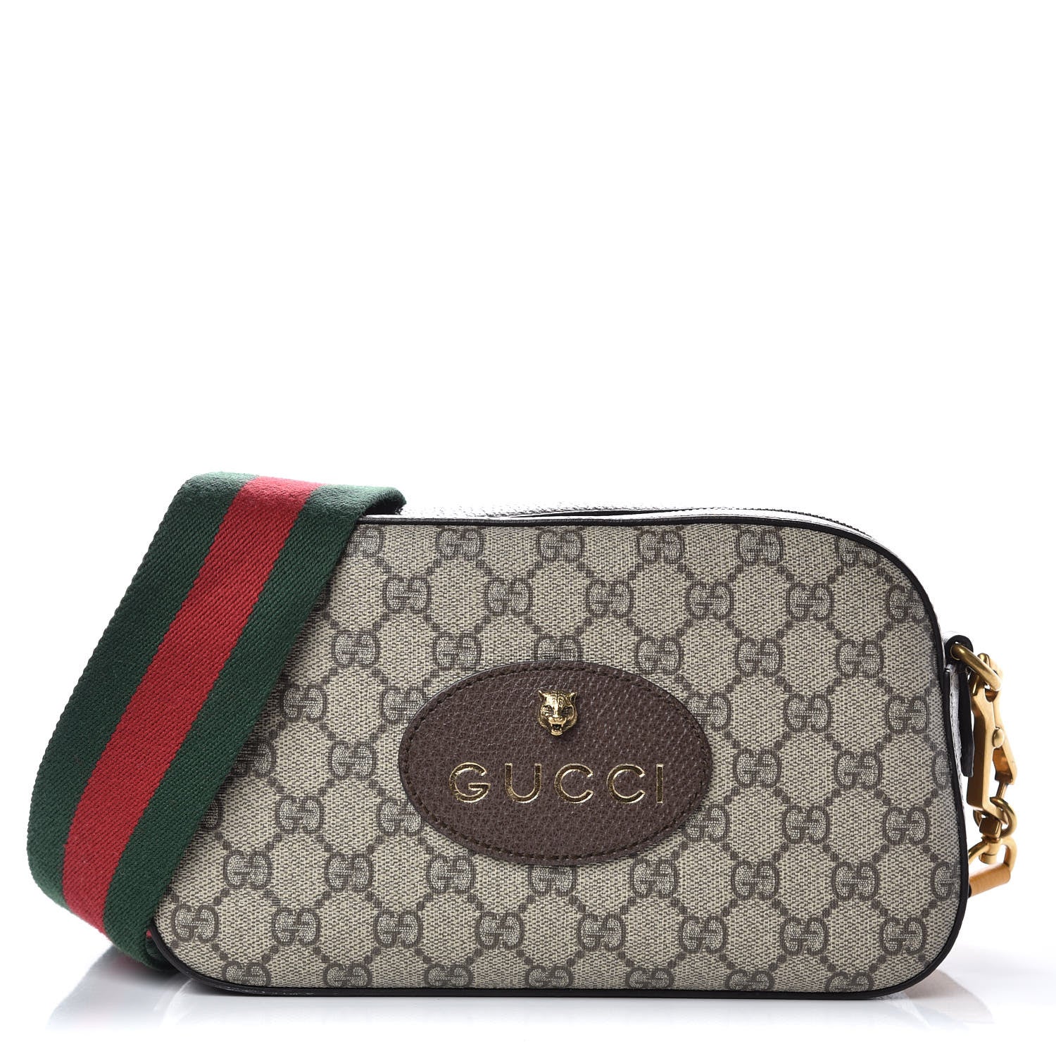 Gucci GG Supreme Monogram Web Neo Vintage Shoulder Bag Beige New Acero Crop 1 of 9