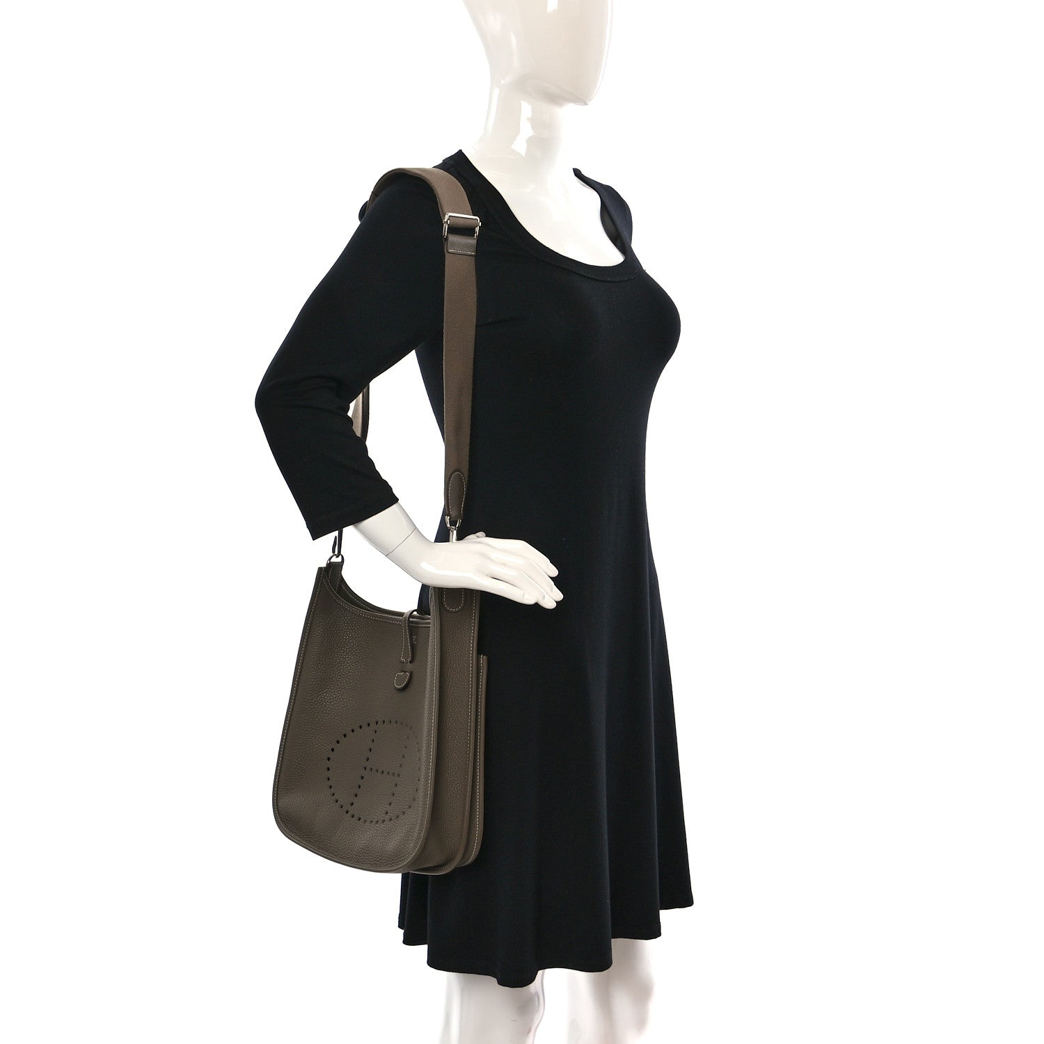Hermes Taurillon Clemence Evelyne III PM Etoupe 2 of 8