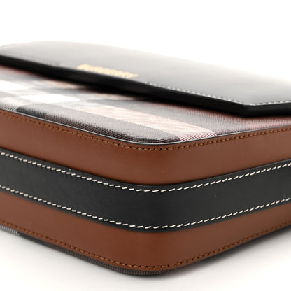 Burberry E-Canvas Check Calfskin Catherine Shoulder Bag Dark Birch Brown 9 of 9