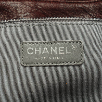 Chanel Washed Lambskin Maxi Chain Around Flap Bag Dark Brown 6 of 7