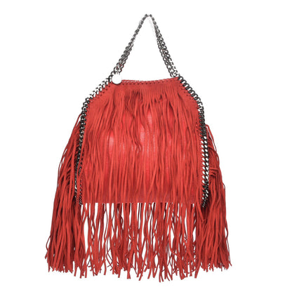 Stella McCartney Shaggy Deer Fringe Mini Falabella Tote Cherry 1 of 8