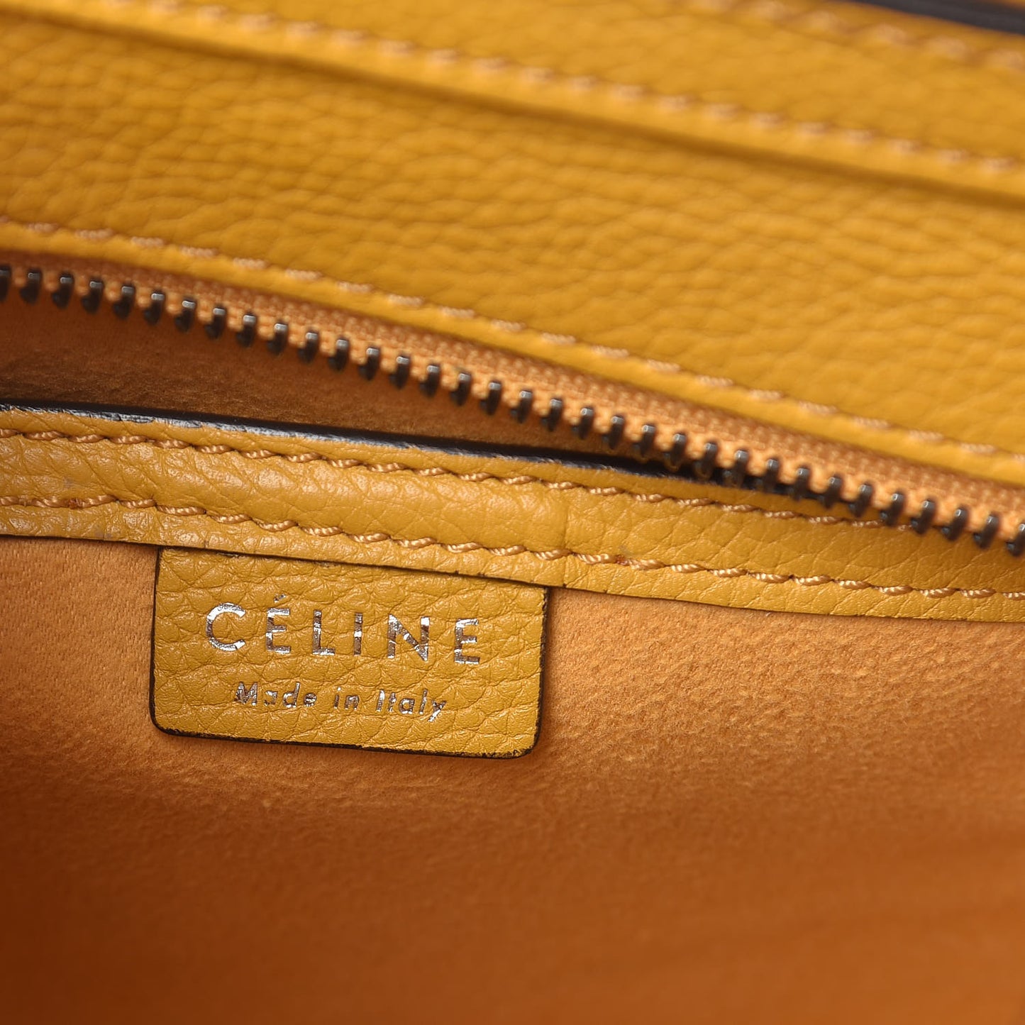Drummed Calfskin Nano Luggage Ocre