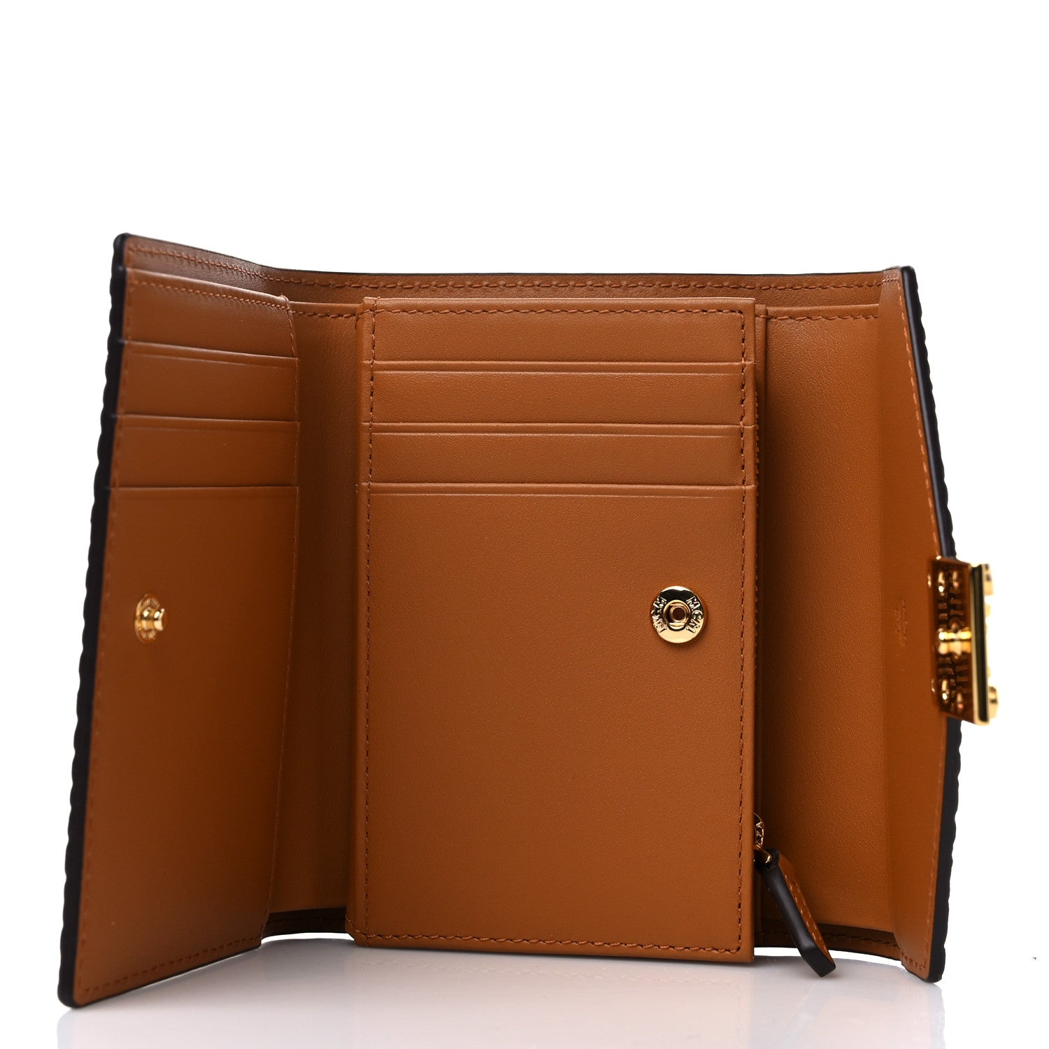 MCM Visetos Compact Wallet Cognac 5 of 8
