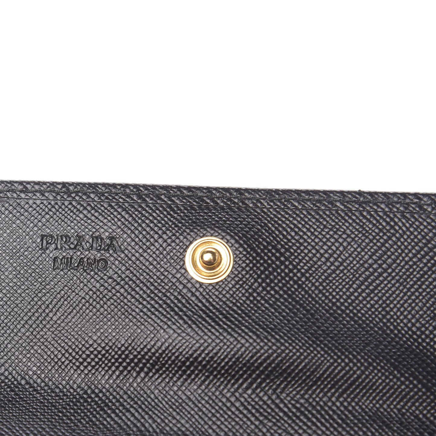 Saffiano Metal Flap Wallet Black