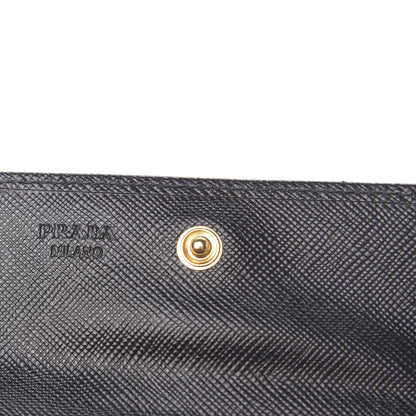 Prada Saffiano Metal Flap Wallet Black 7 of 9