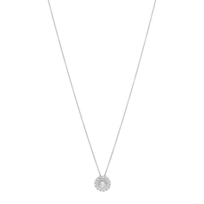 Roberto Coin 18K White Gold Diamond Disc Pendant Necklace 1 of 4
