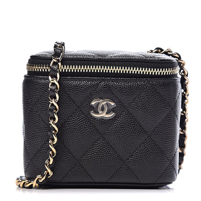 Chanel Caviar Quilted Mini Vanity Case With Chain Black 1 of 10