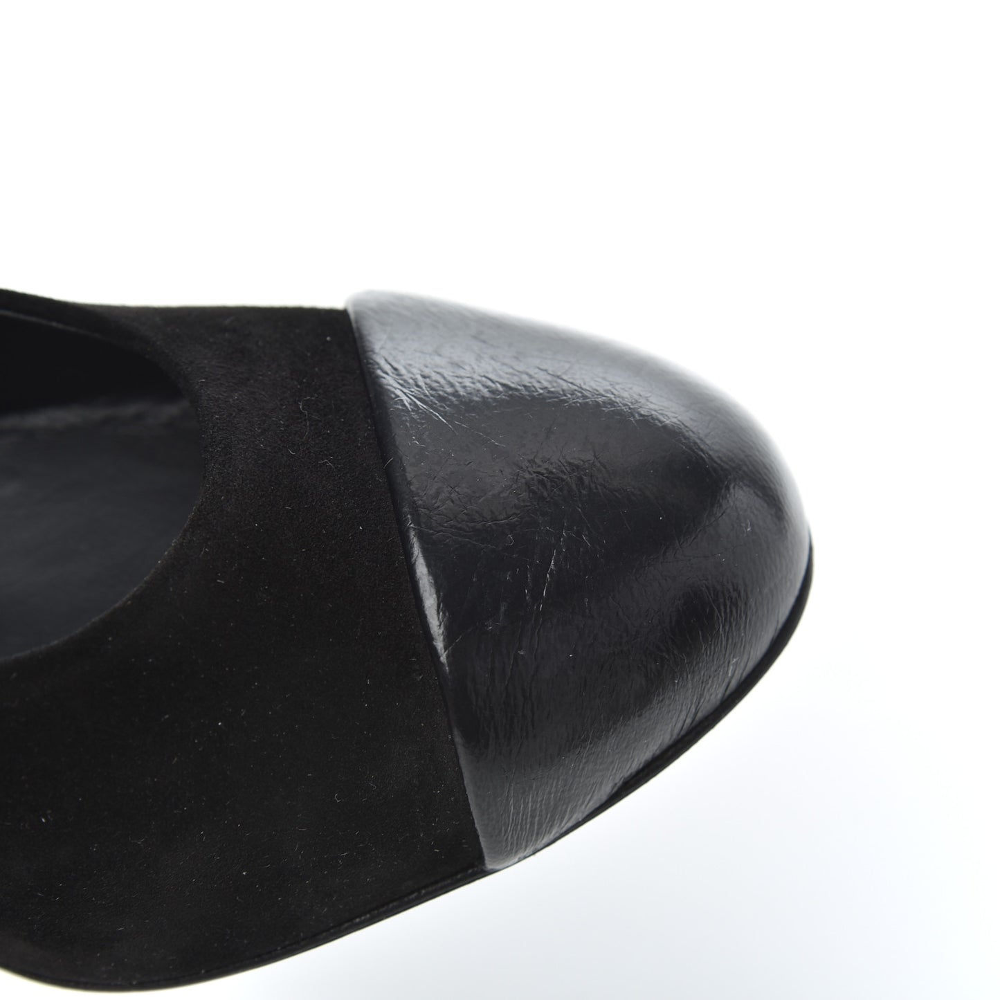 Suede Cap Toe CC Pumps 38 Black