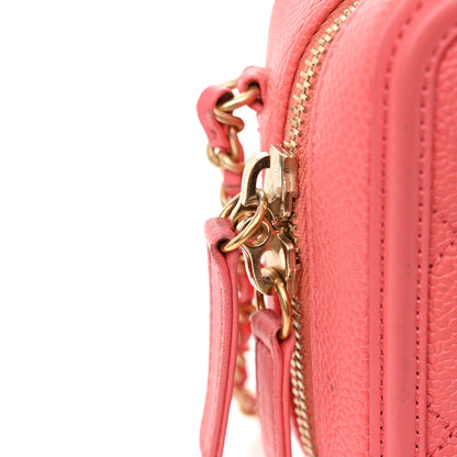 Chanel Caviar Quilted Small CC Filigree Vanity Case Coral 12 of 18