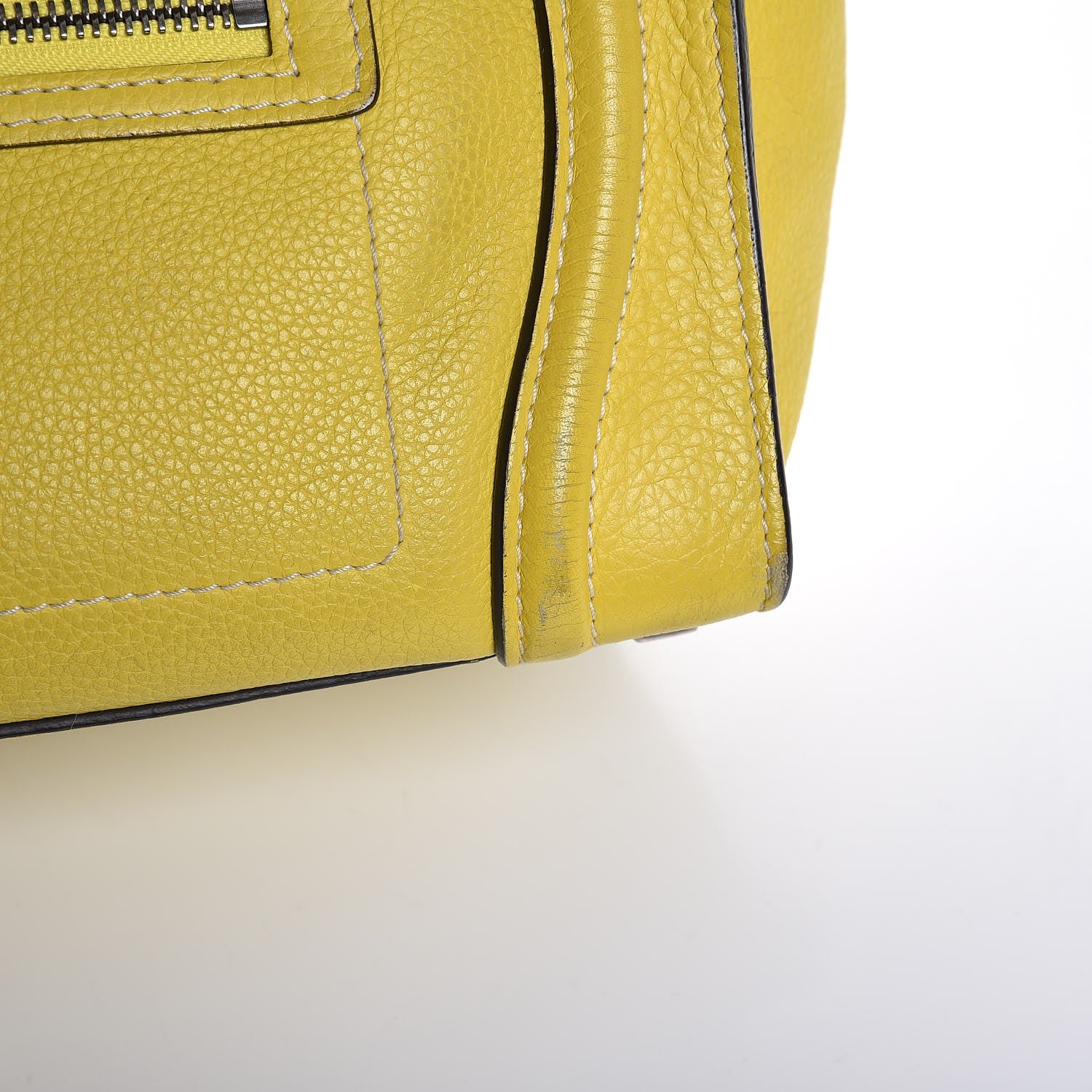 Celine Drummed Calfskin Micro Luggage Citron 9 of 19