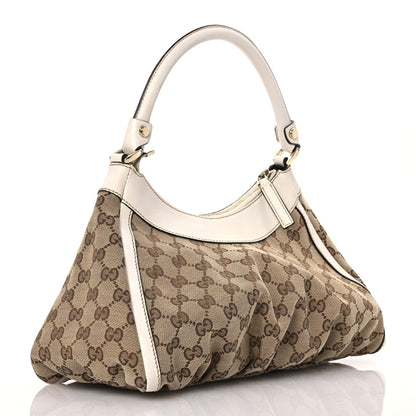 Gucci Monogram Medium D Gold Ring Hobo White 3 of 17