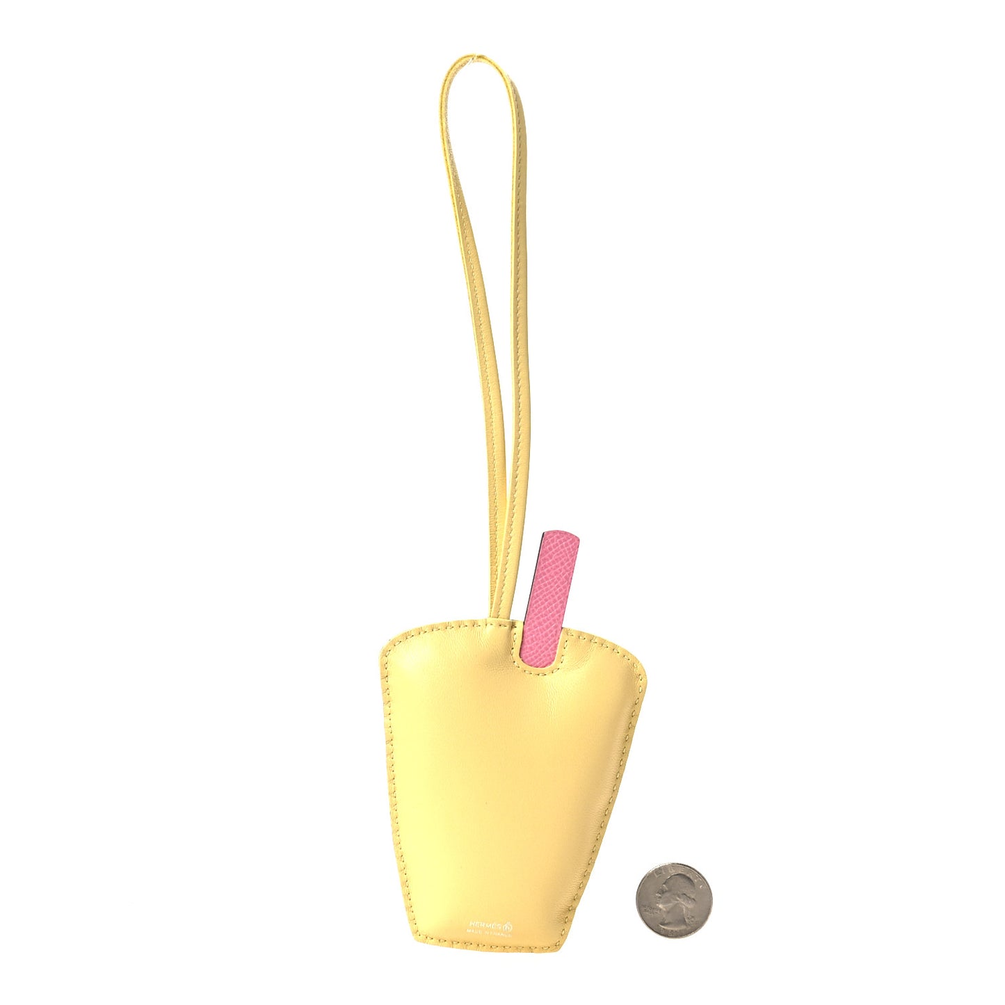 Epsom Lambskin Suede Petit H Bubble Tea Charm