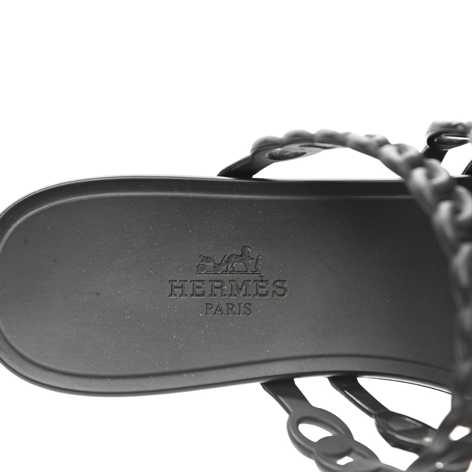 Hermes Rubber Chaine d'Ancre Nude Sandals 38 Black 6 of 8