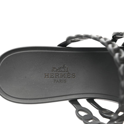 Hermes Rubber Chaine d'Ancre Nude Sandals 38 Black 6 of 8