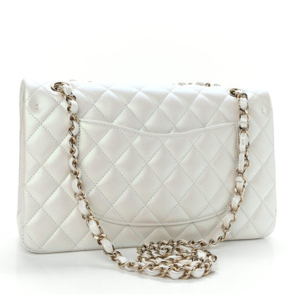 Chanel Iridescent Calfskin Quilted Medium Double Flap White 3 of 10