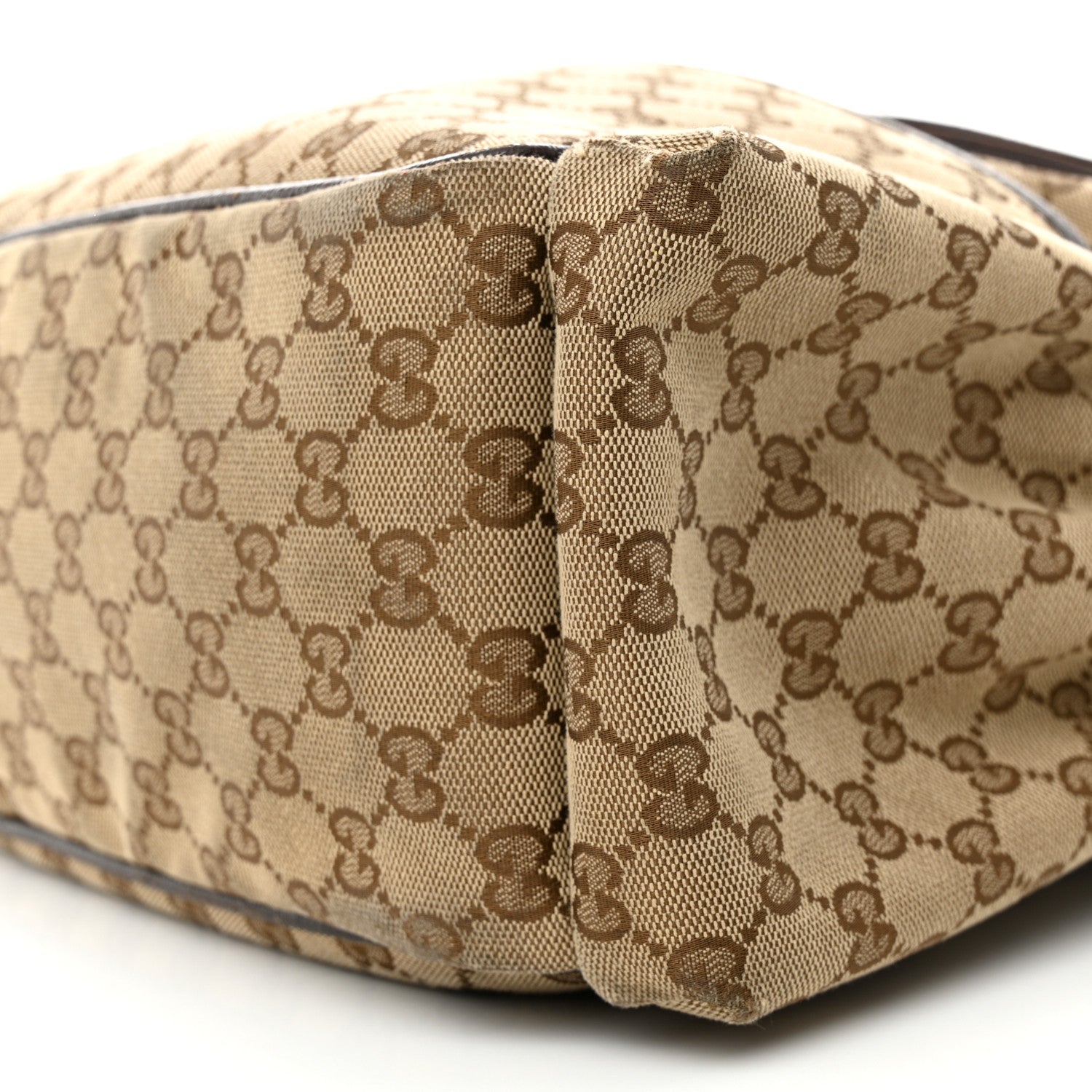 Gucci Monogram Natural Pigskin Large Diaper Bag Beige Ebony Cocoa Dark Chocolate 10 of 15