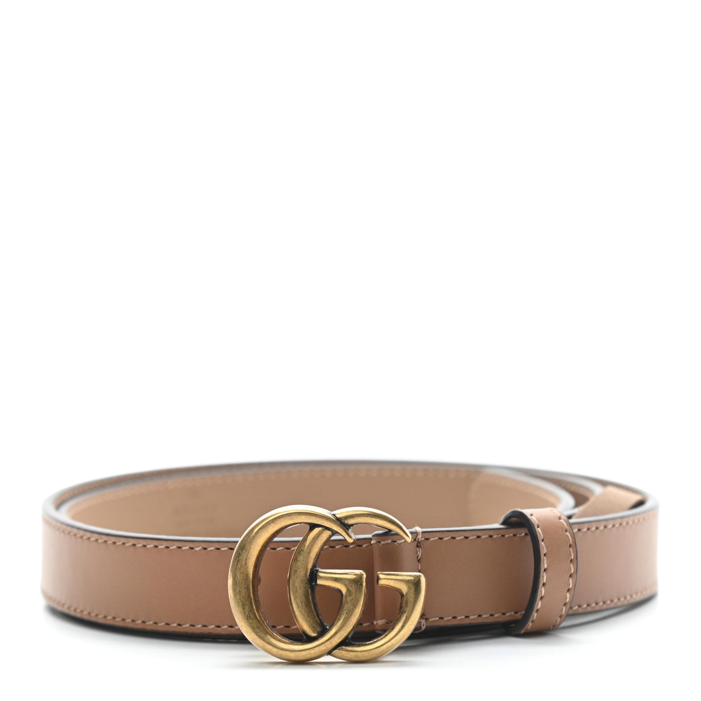 Moon Calfskin Double G 20mm Belt 85 34 Natural Tan