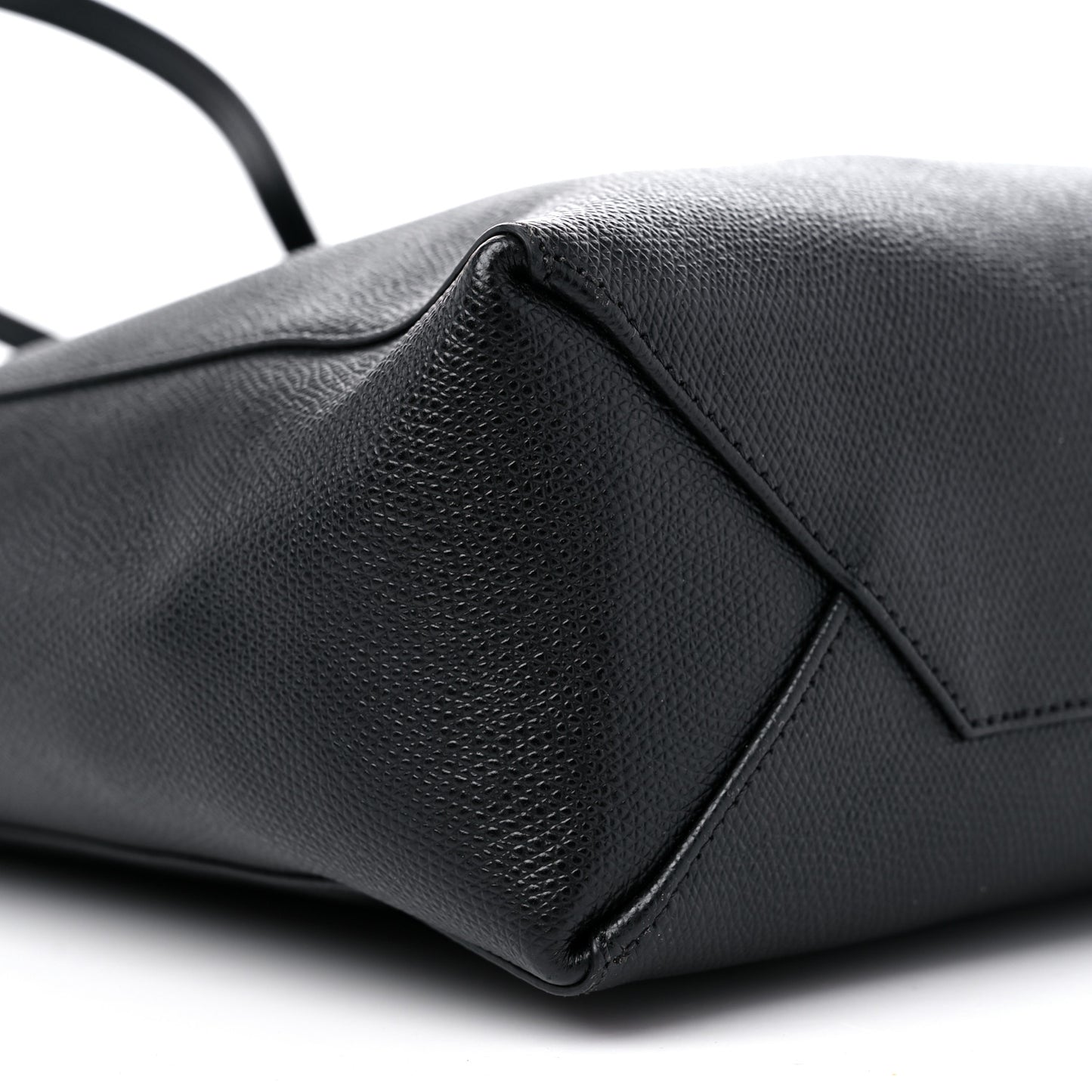 Grained Calfskin Small Vertical Cabas Black