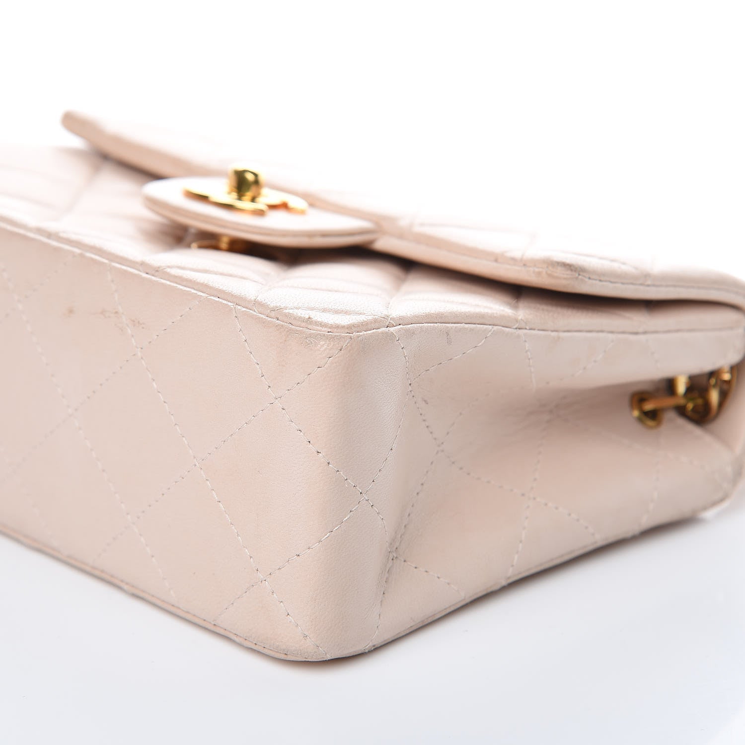 Chanel Lambskin Quilted Mini Square Flap Beige 12 of 21