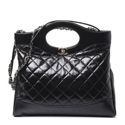 Chanel Aged Calfskin Quilted Large 31 Shopping Bag Black 1 of 10