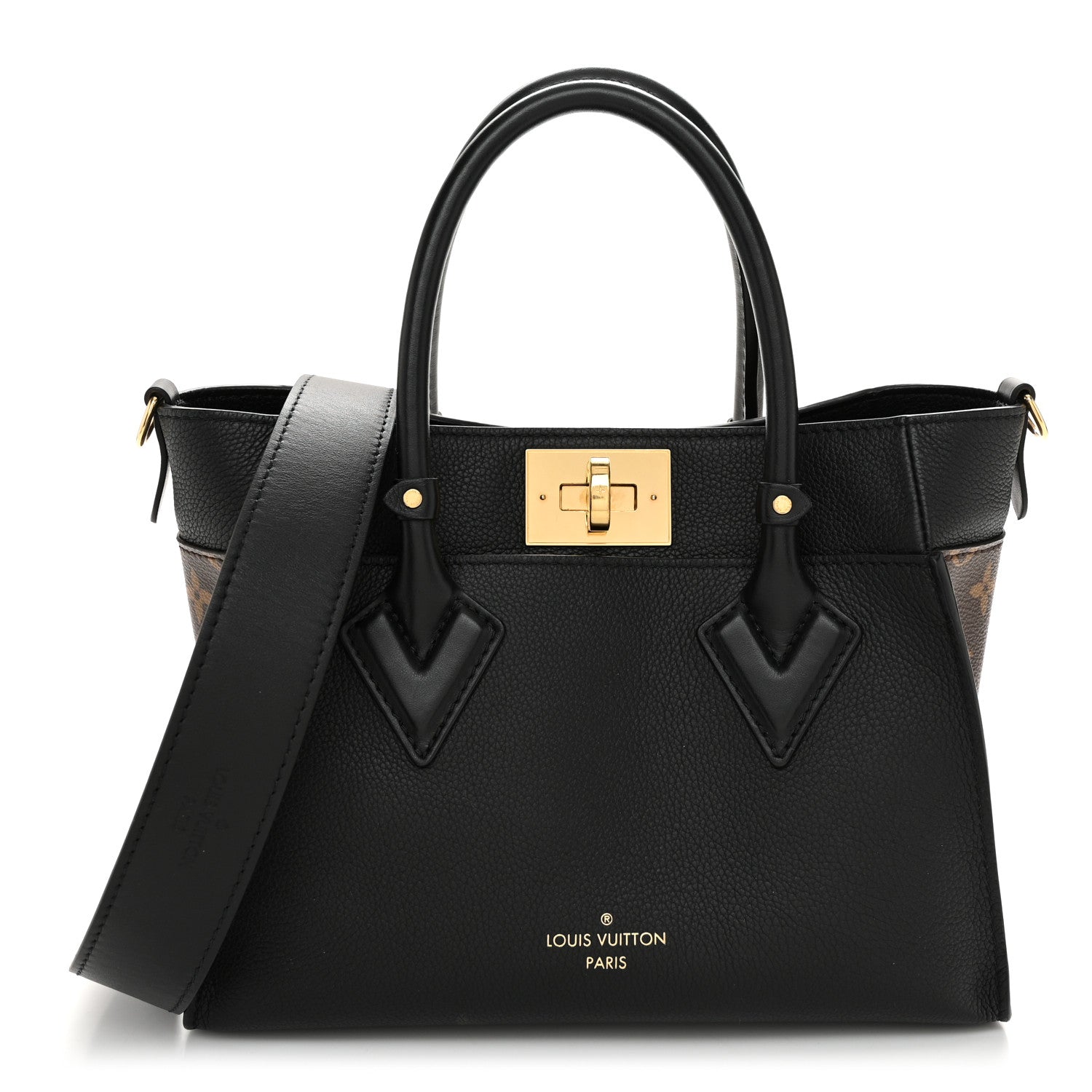 Louis Vuitton Calfskin Monogram On My Side PM Black 1 of 9