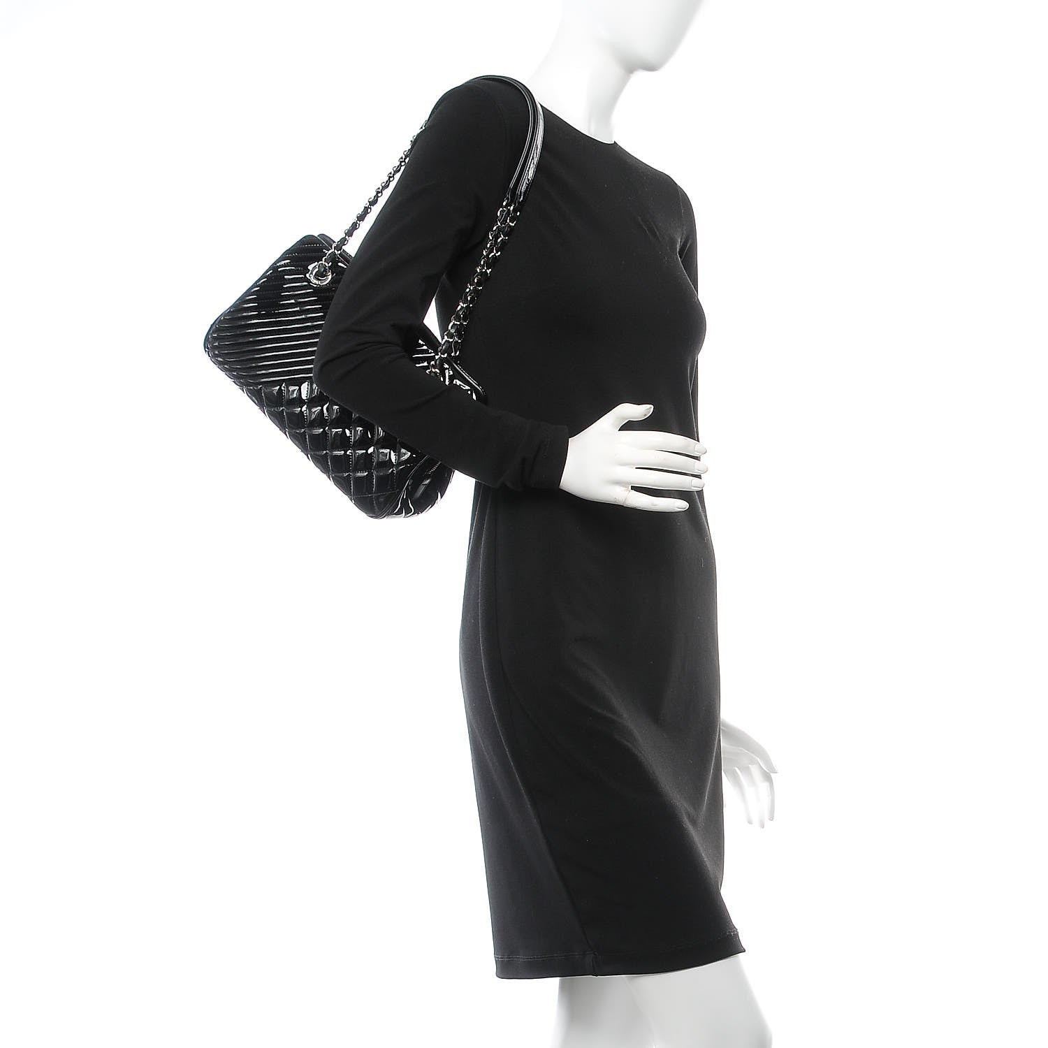 Chanel Patent Quilted Coco Boy Shoulder Bag Black 2 of 7